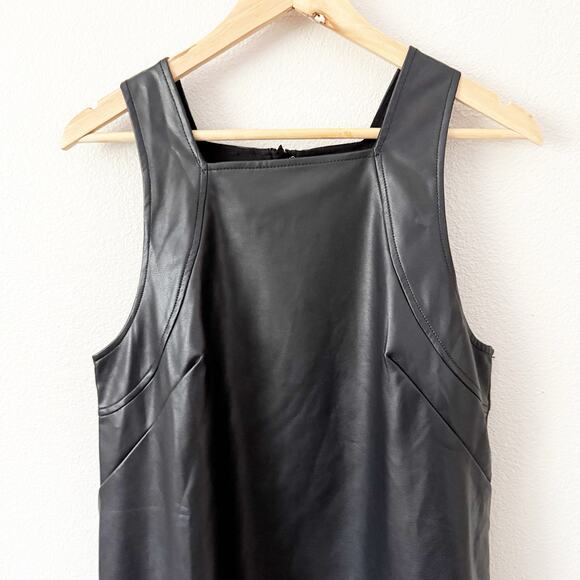 MAEVE x ANTHROPOLOGIE | Sleeveless Faux Vegan Leather Mini Shift Dress | Medium - Picture 4 of 7